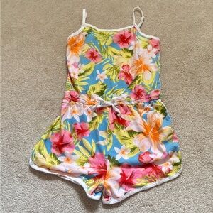 Forever 21 Kids Floral Romper - Blue and Pink